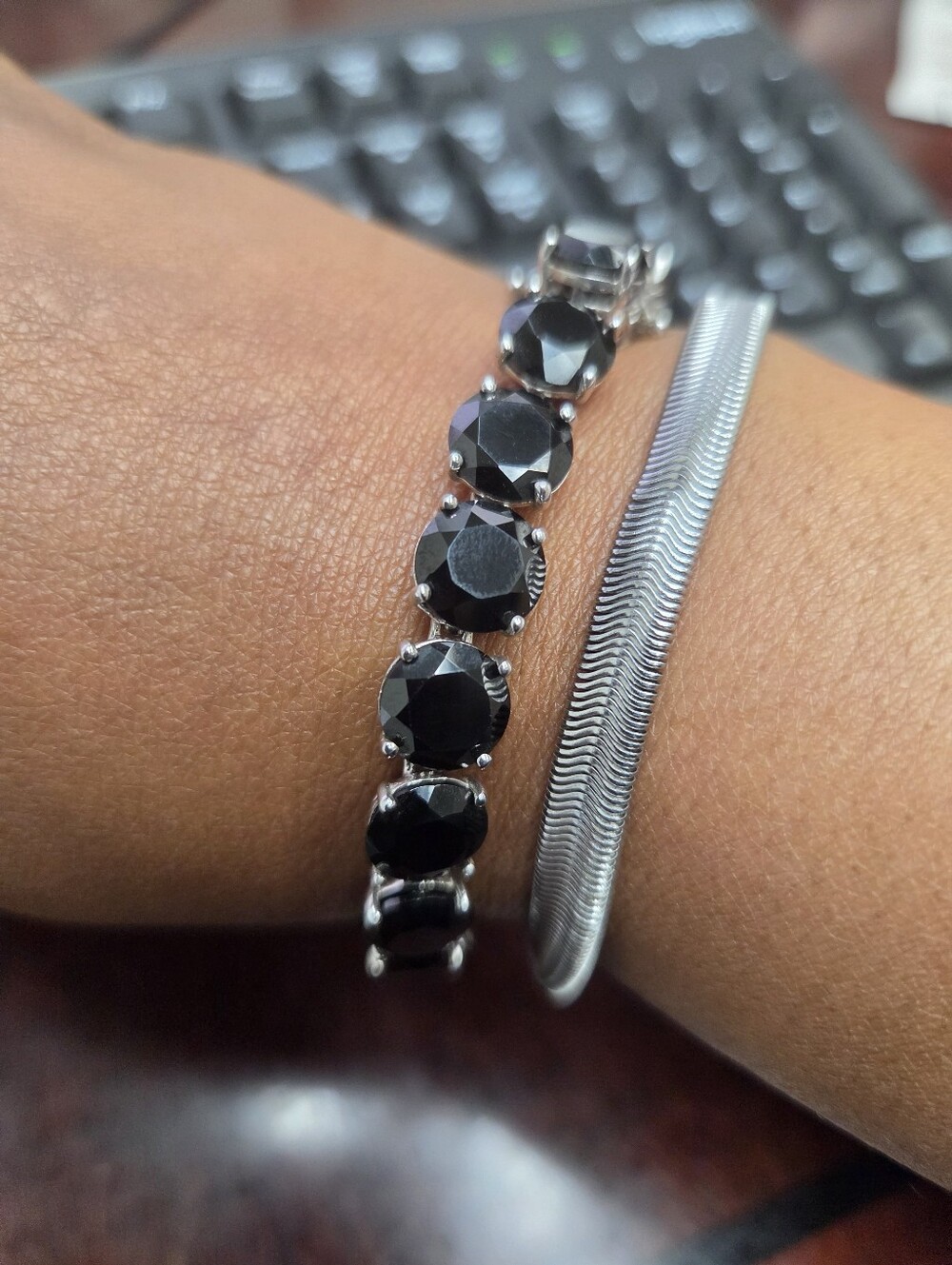 Black Spinel Tennis Bracelet